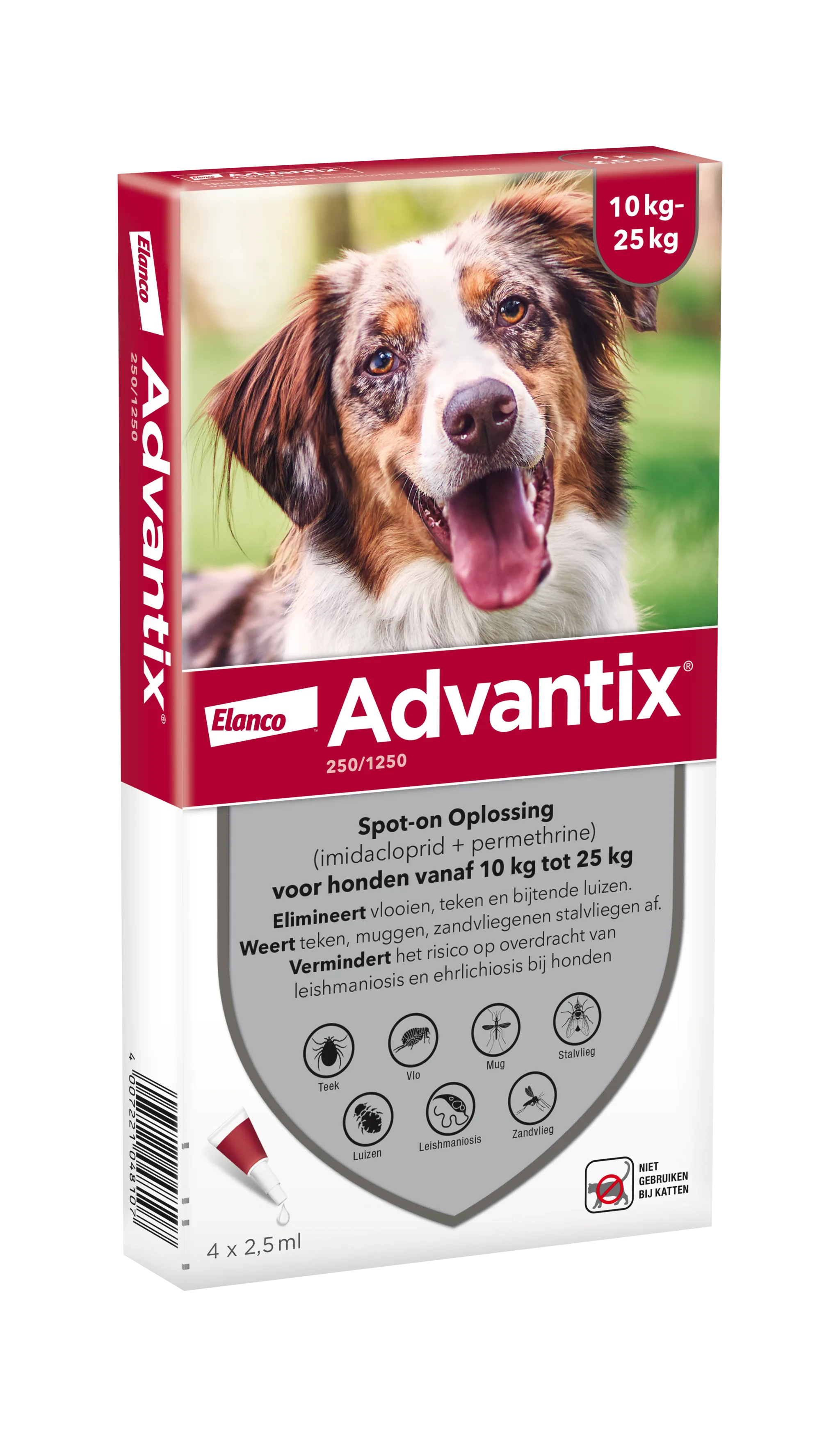 Advantix 250/1250 Hond (10 tot 25kg) 4P