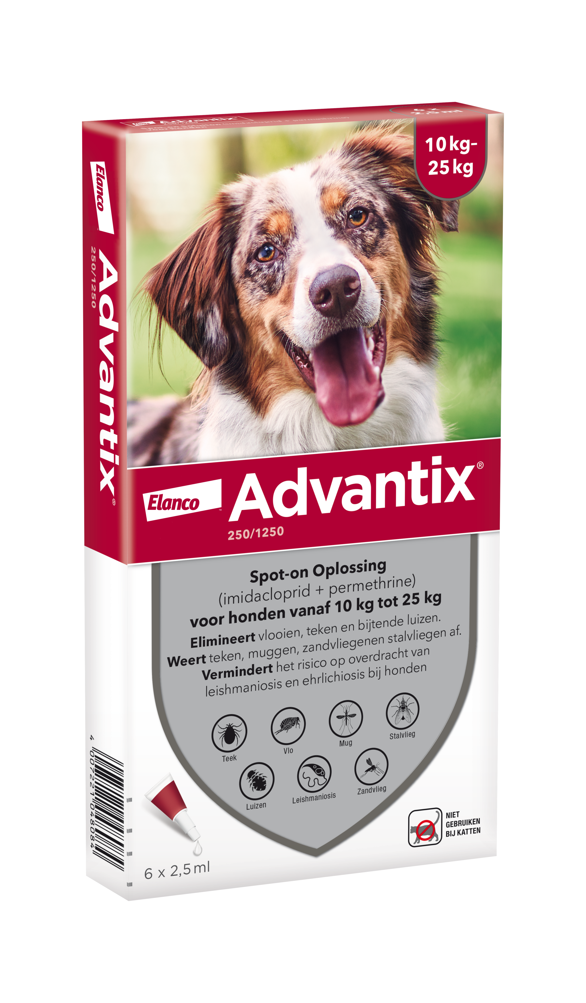 Advantix 250/1250 Hond (10 tot 25kg) 6P