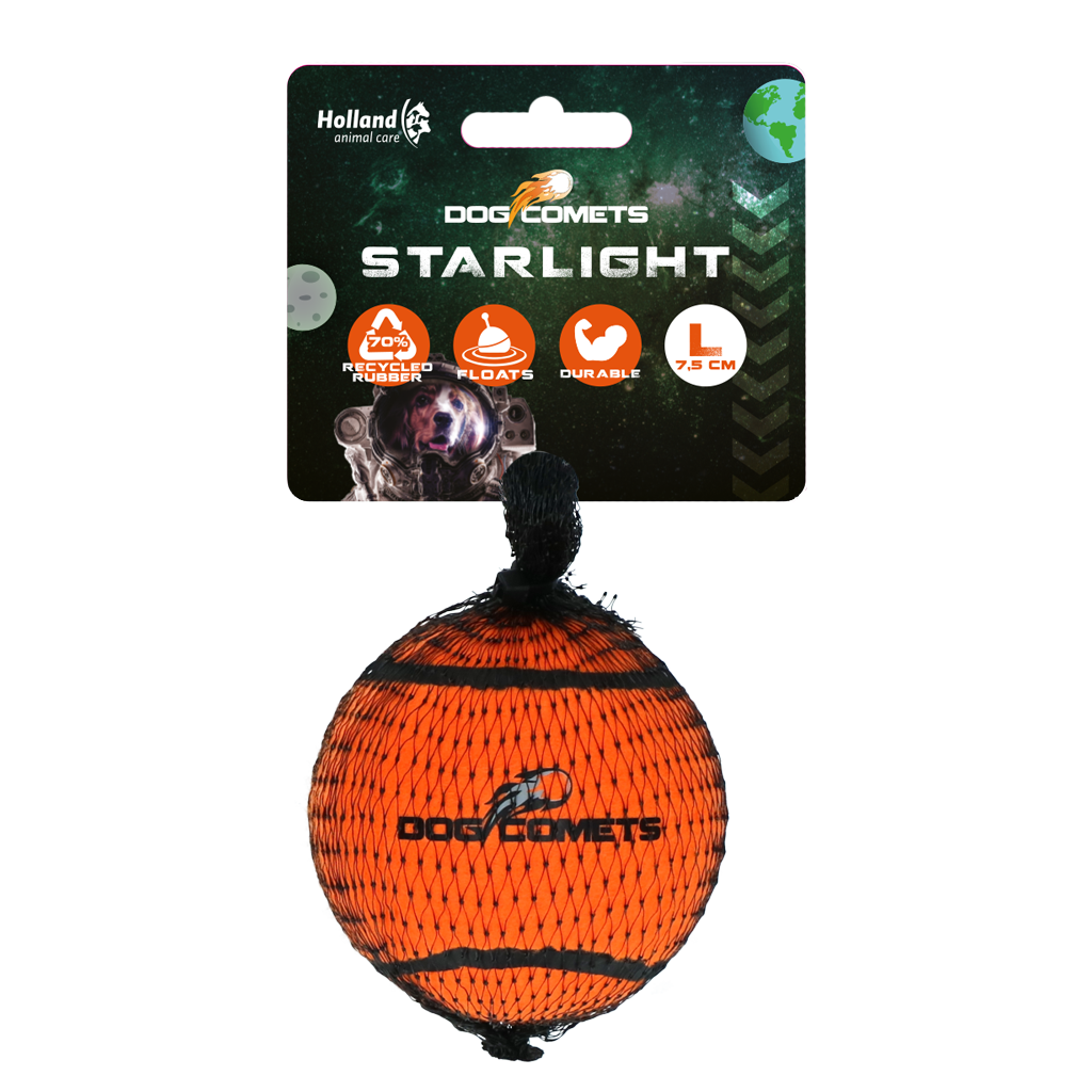 Dog comets Starlight Tennisbal  L Oranje 1st