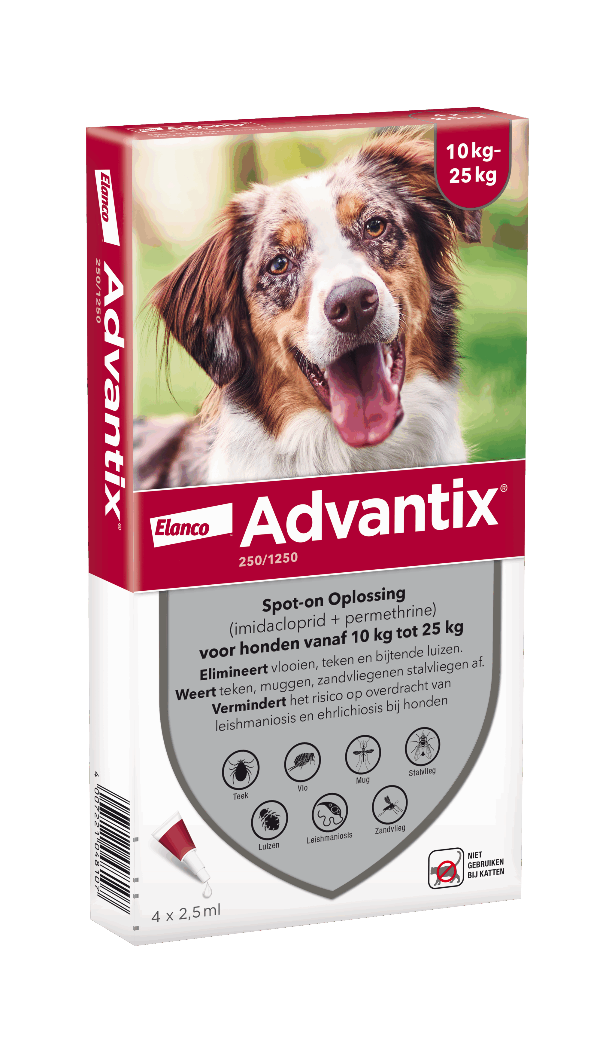 Advantix 250/1250 Hond (10 tot 25kg) 4P