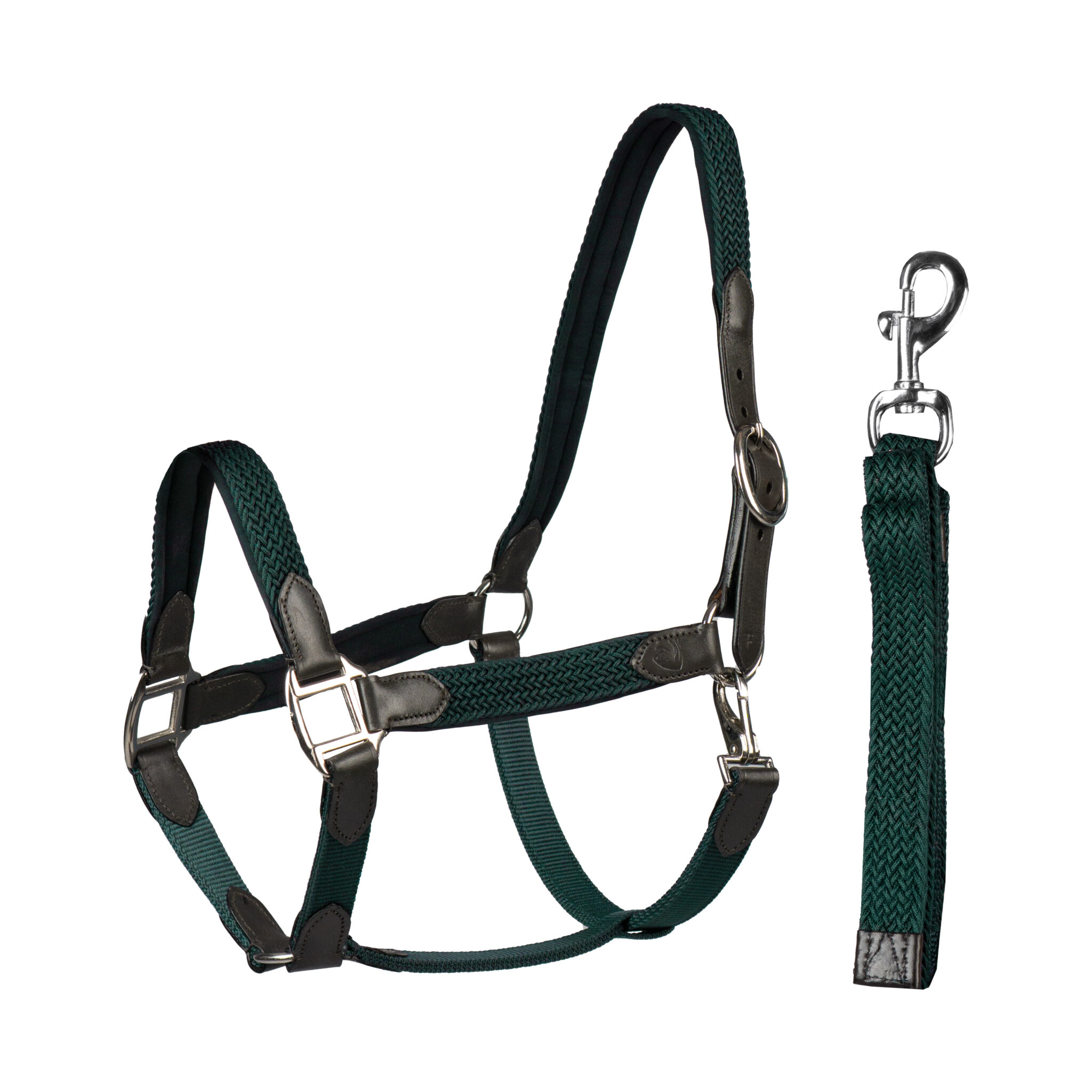 HALSTER SET LEER MET GEVLOCHTEN NYLON - Afbeelding 2