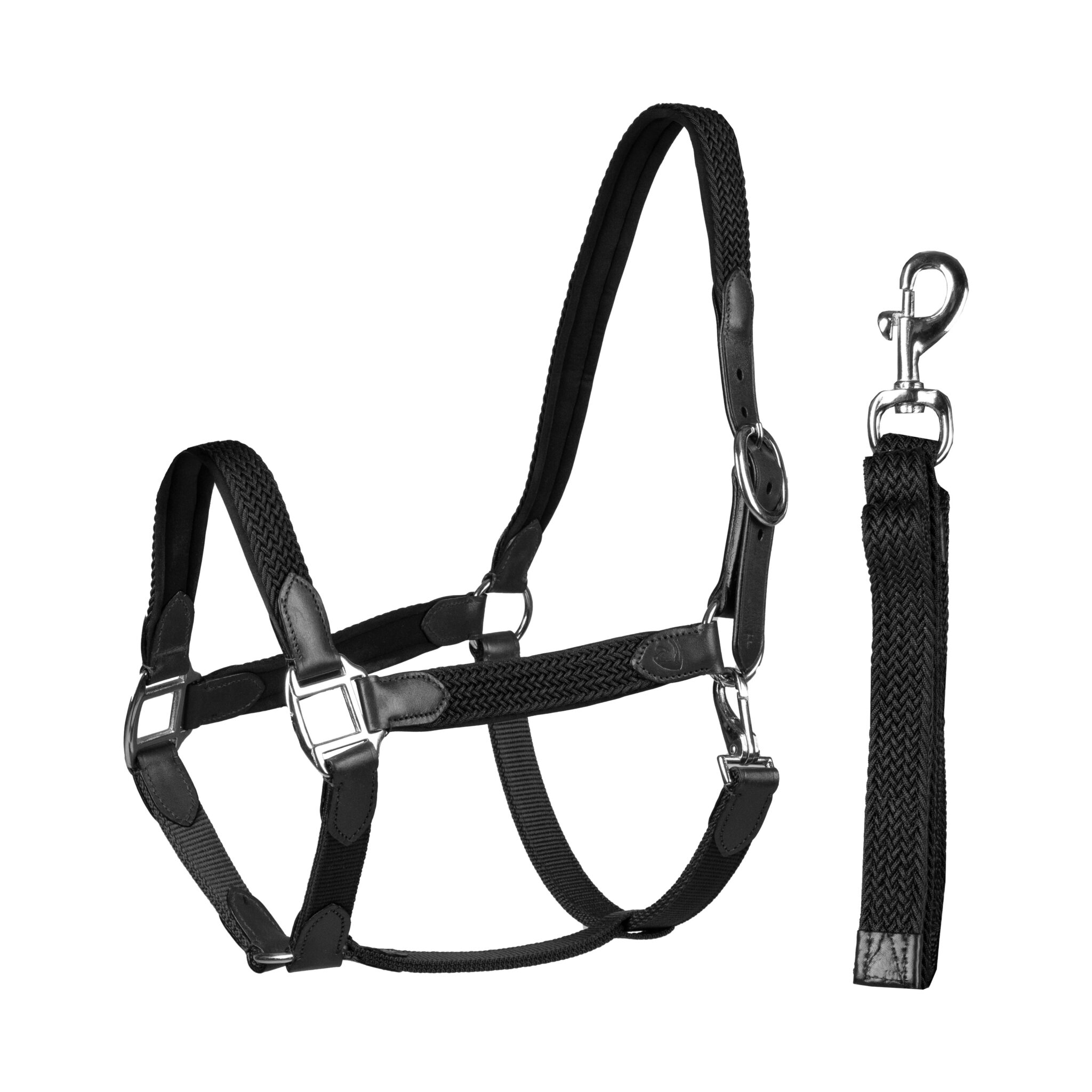 HALSTER SET LEER MET GEVLOCHTEN NYLON - Afbeelding 3