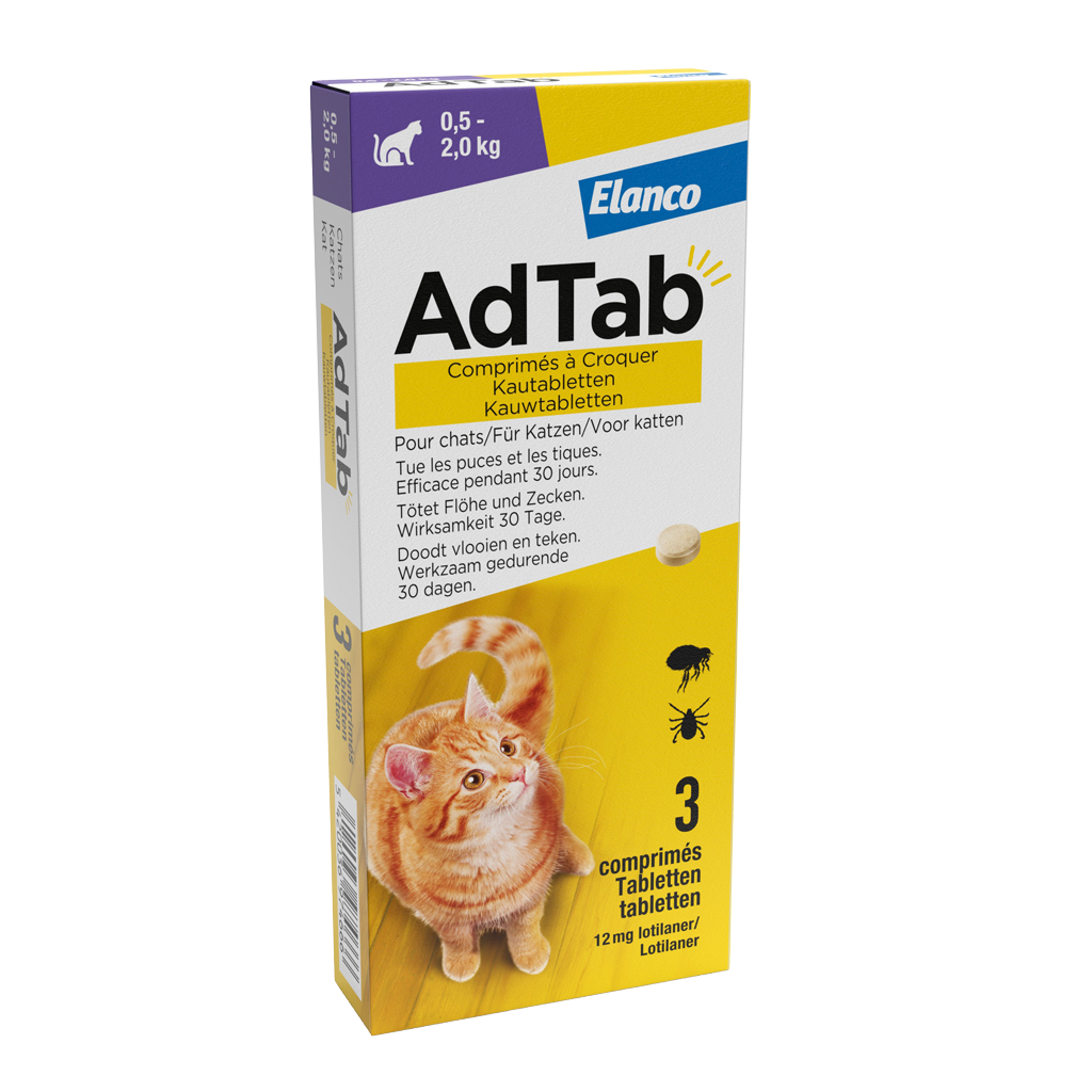 Elanco AdTab kauwtabletten kat (0,5 - 2,0 kg)