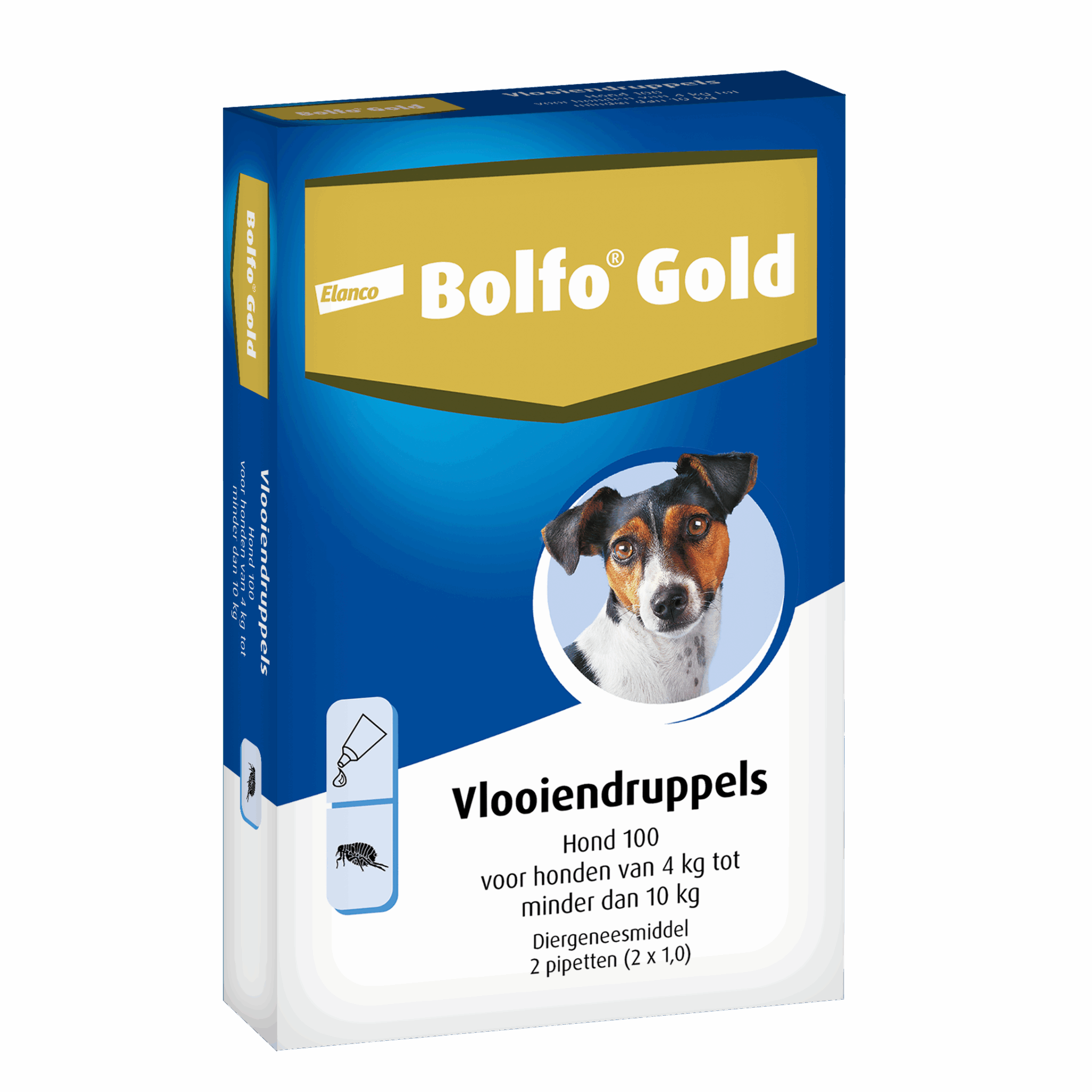 Bolfo Gold Vlooiendruppels Hond - 4 tot 10 kg - 100 mg 2 pipetten