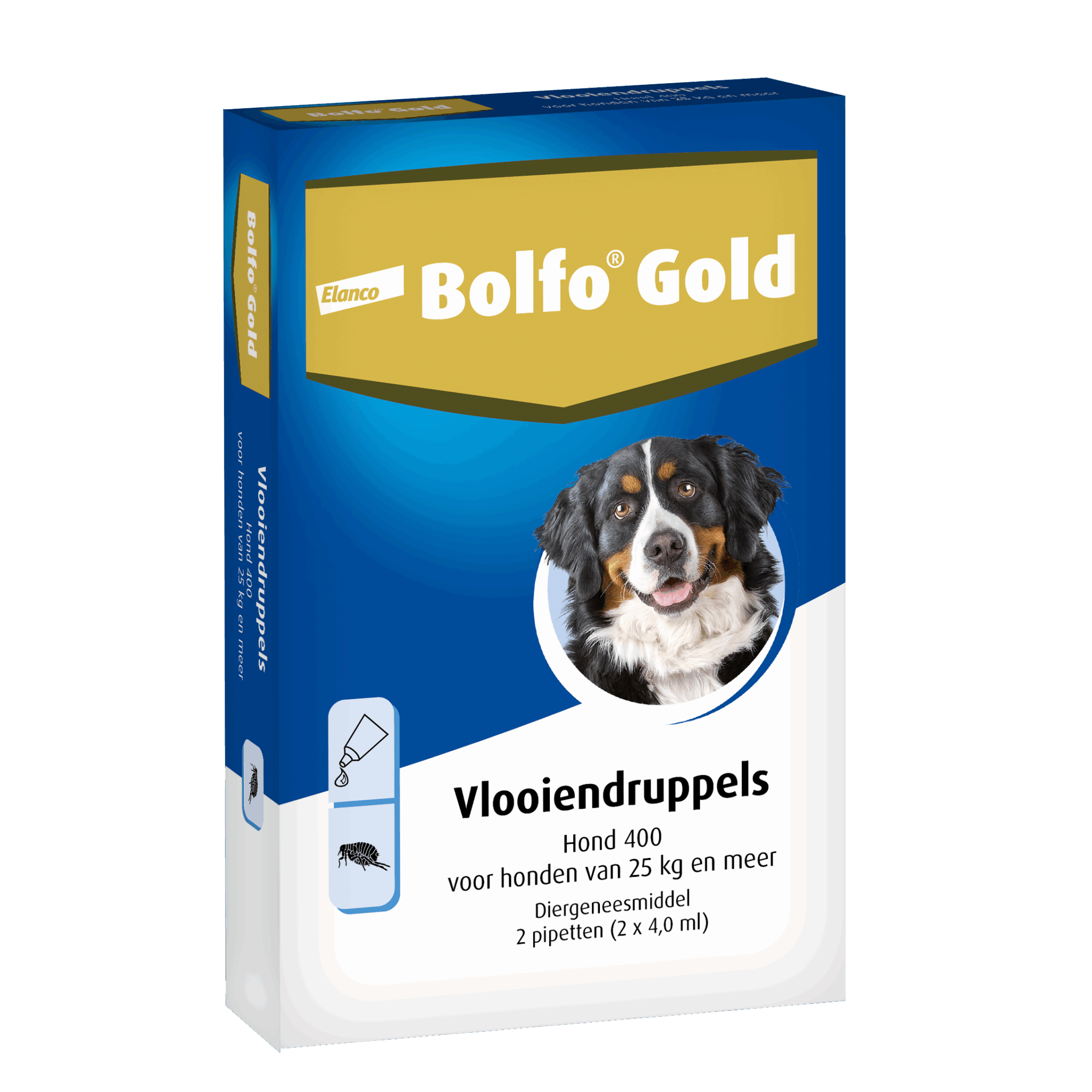 Bolfo Gold Vlooiendruppels Hond - 25 tot 40 kg - 400 mg 2 pipetten