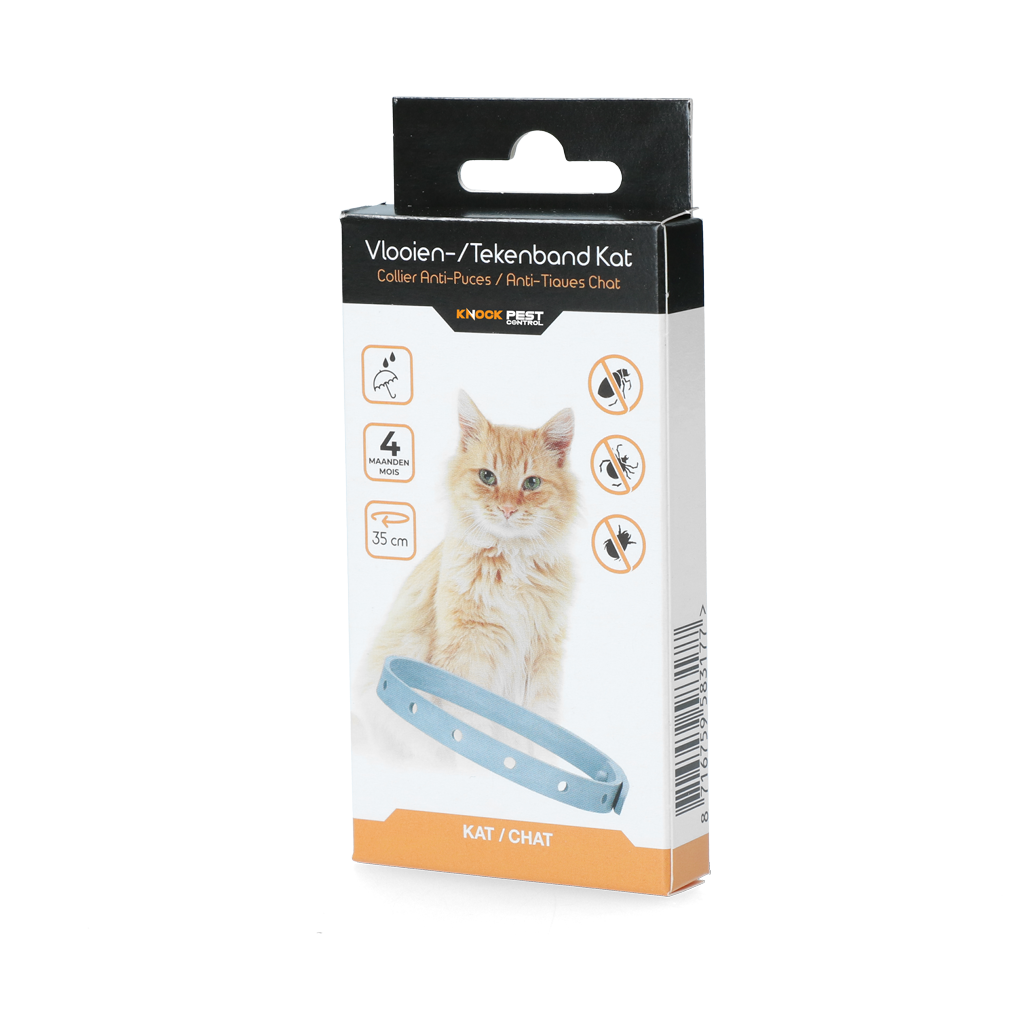 Knock Pest Vlooien/Tekenband Kat 33 cm NL/FR