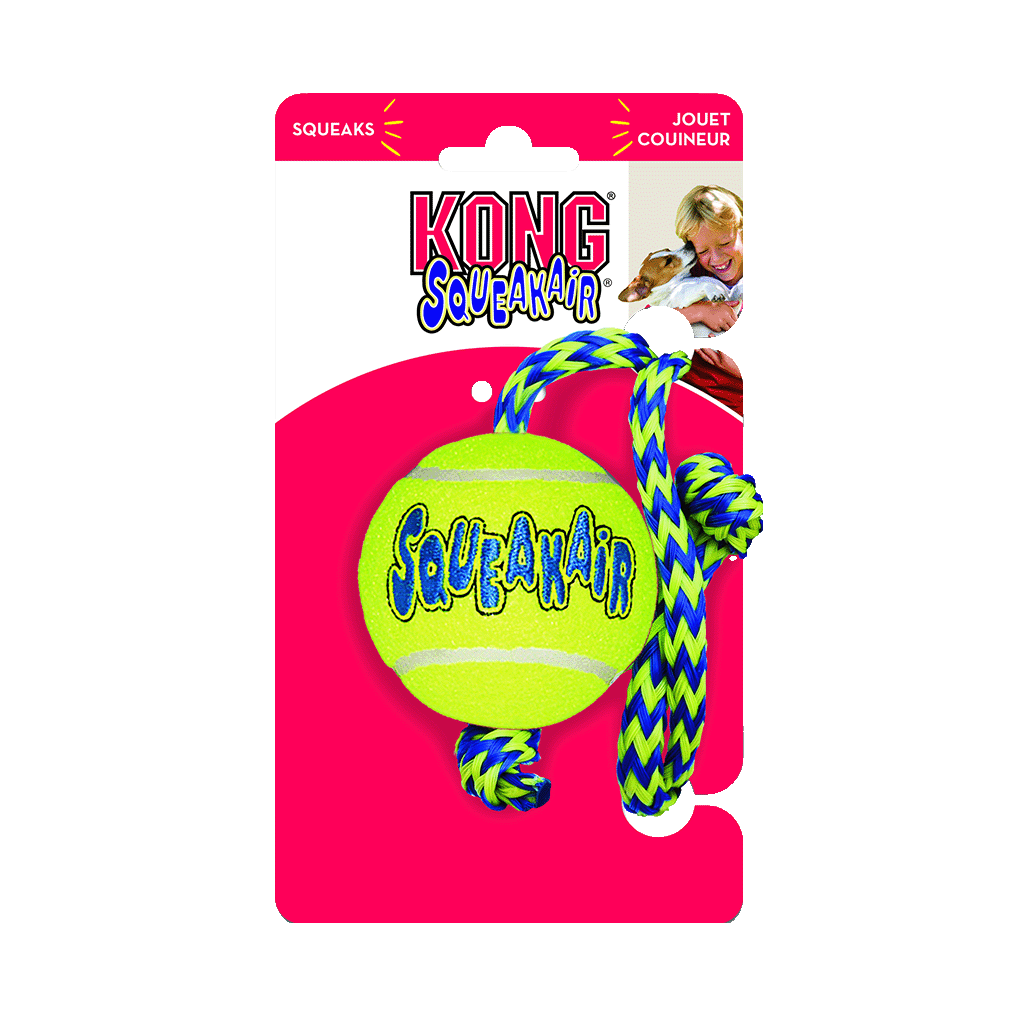 KONG SqueakAir® Balls met touw
