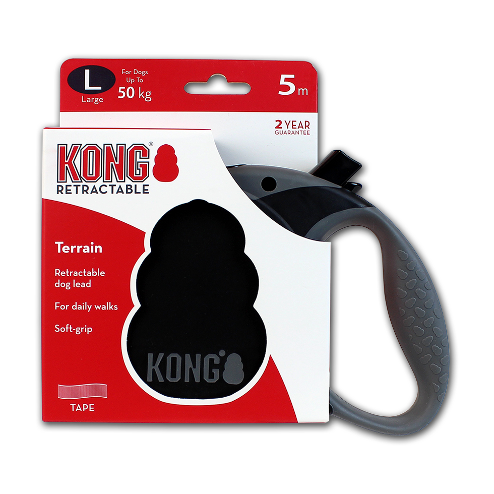 KONG Retractable Leash - Terrain Zwart L