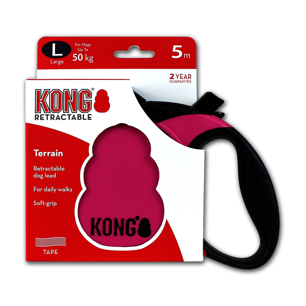 KONG Retractable Leash - Terrain Roze L