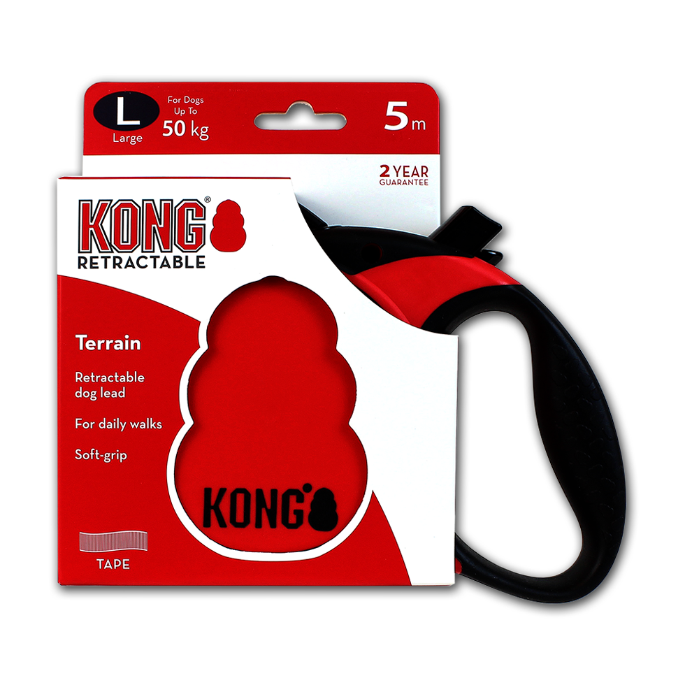 KONG Retractable Leash - Terrain Rood L
