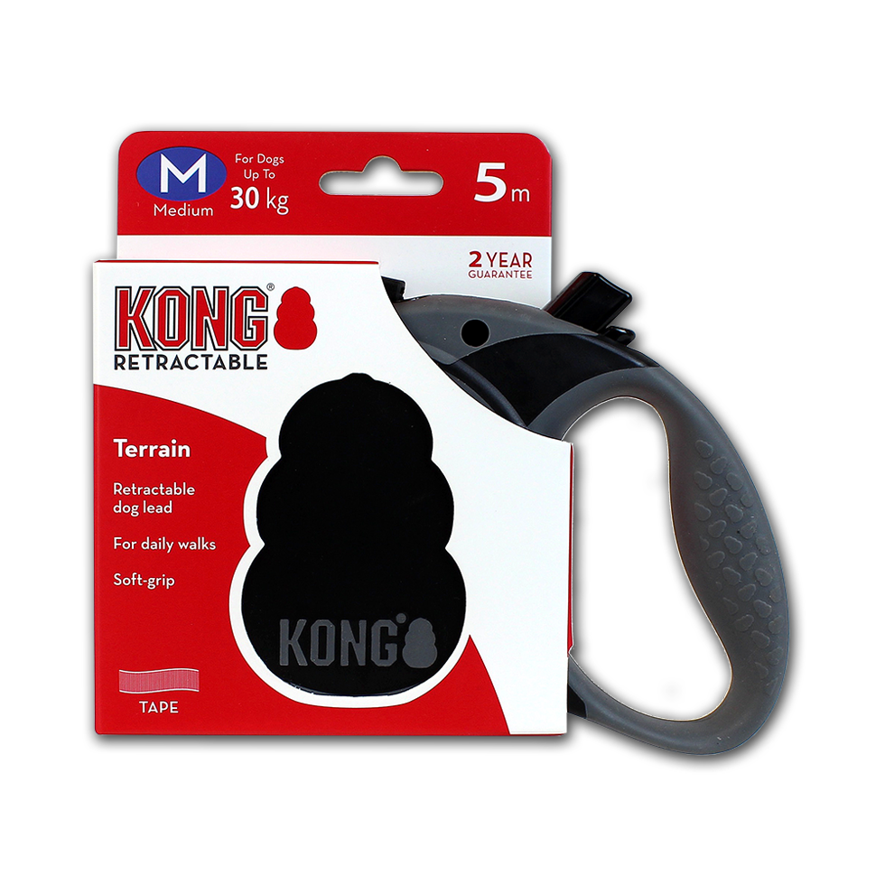 KONG Retractable Leash - Terrain Zwart M