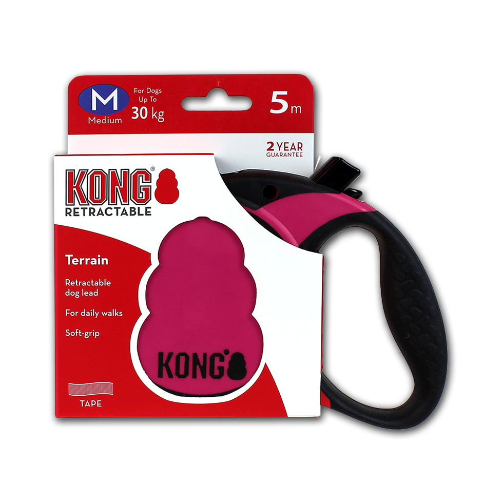 KONG Retractable Leash - Terrain Roze M