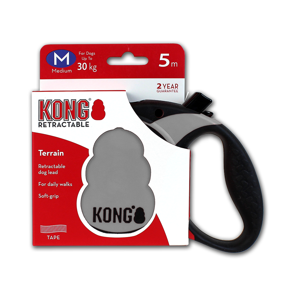 KONG Retractable Leash - Terrain Grijs M