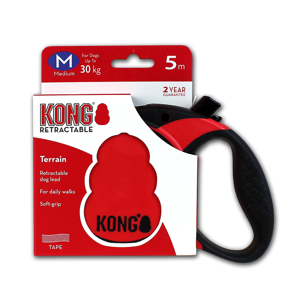 KONG Retractable Leash - Terrain Rood M