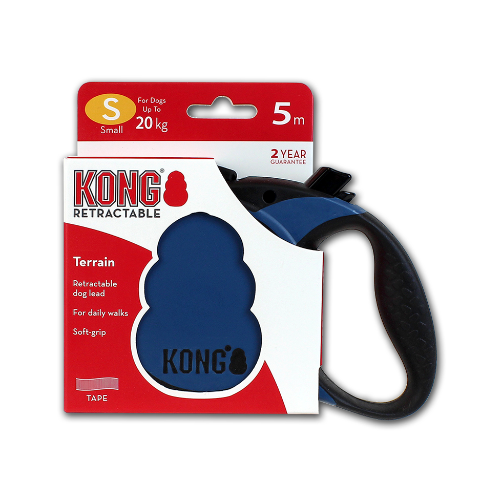 KONG Retractable Leash - Terrain Blauw S