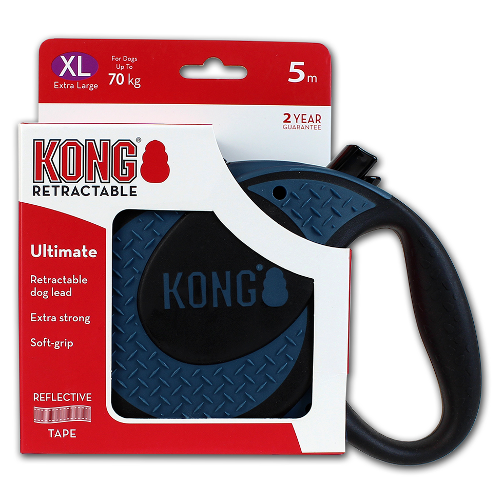 KONG Retractable Leash - Ultimate Blauw
