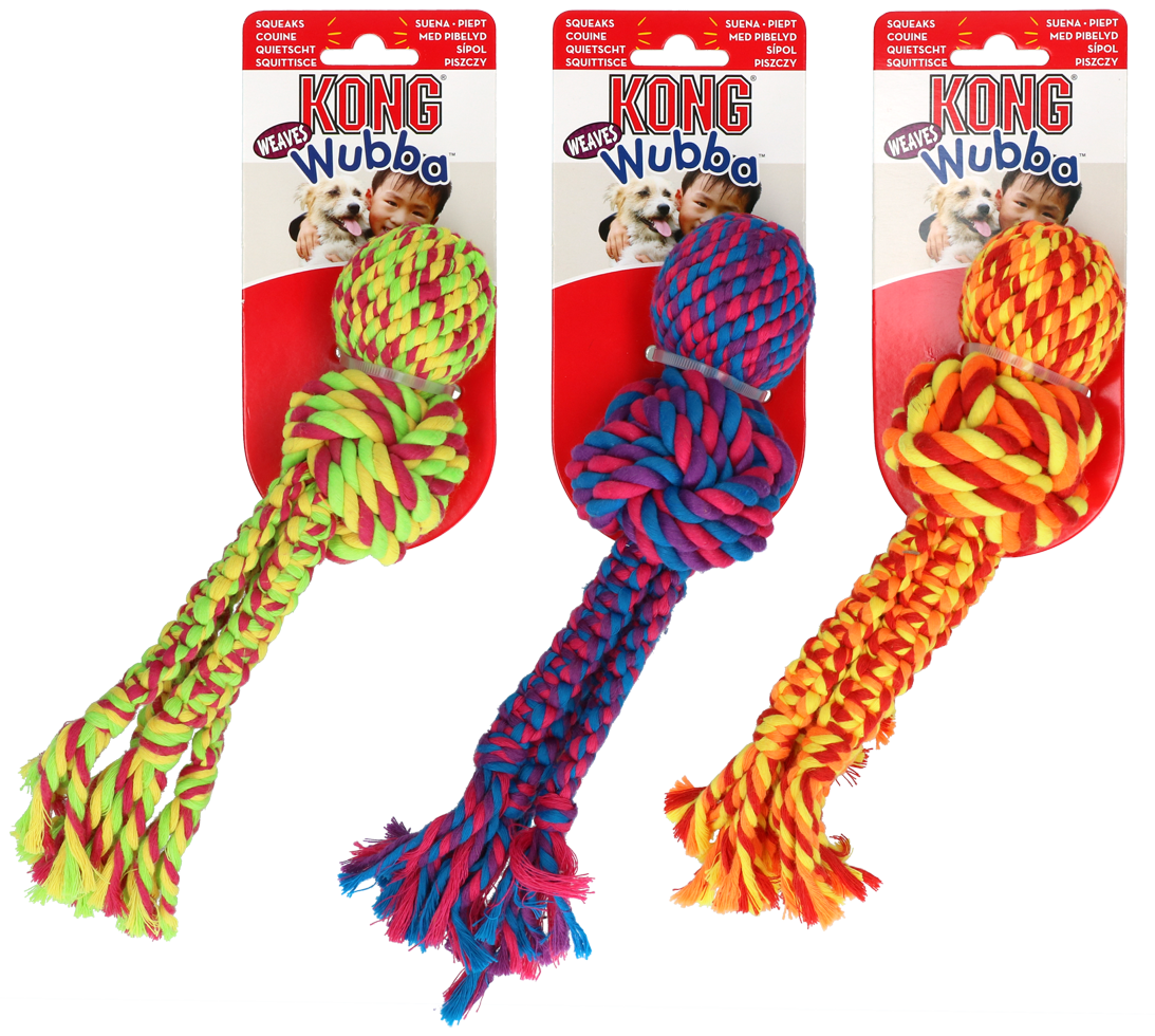 KONG Wubba Weaves met touw Assorti S