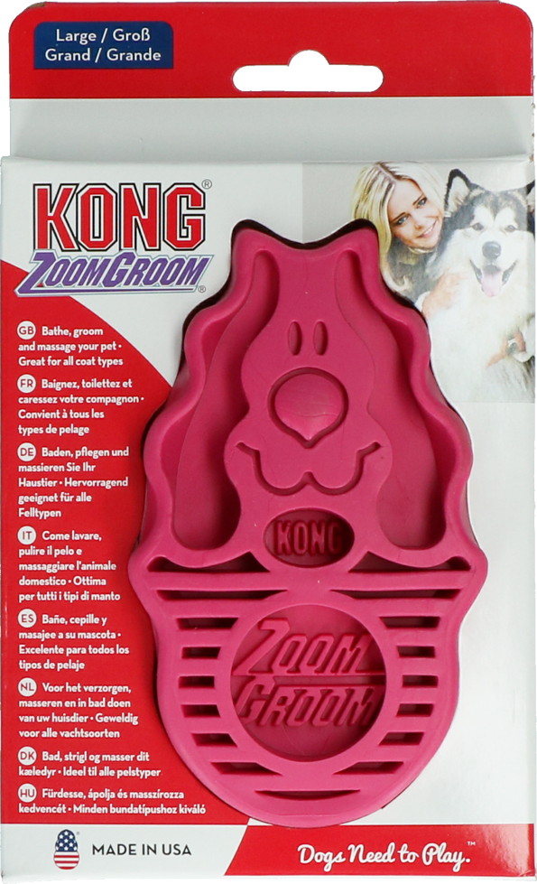 KONG ZoomGroom Framboos L