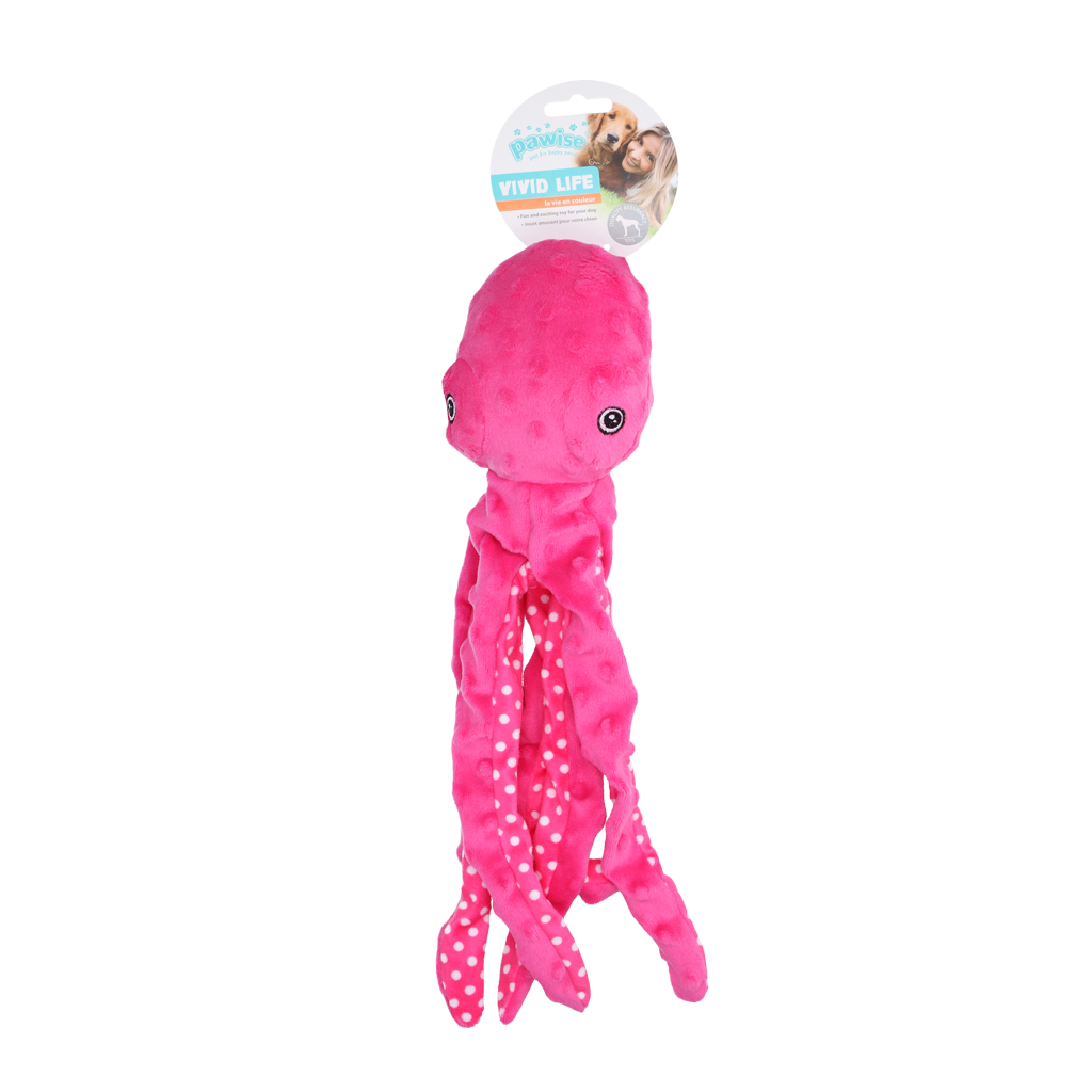 Alternative view of Pawise Multicolor Plush Octopus (3 colour assorted) M