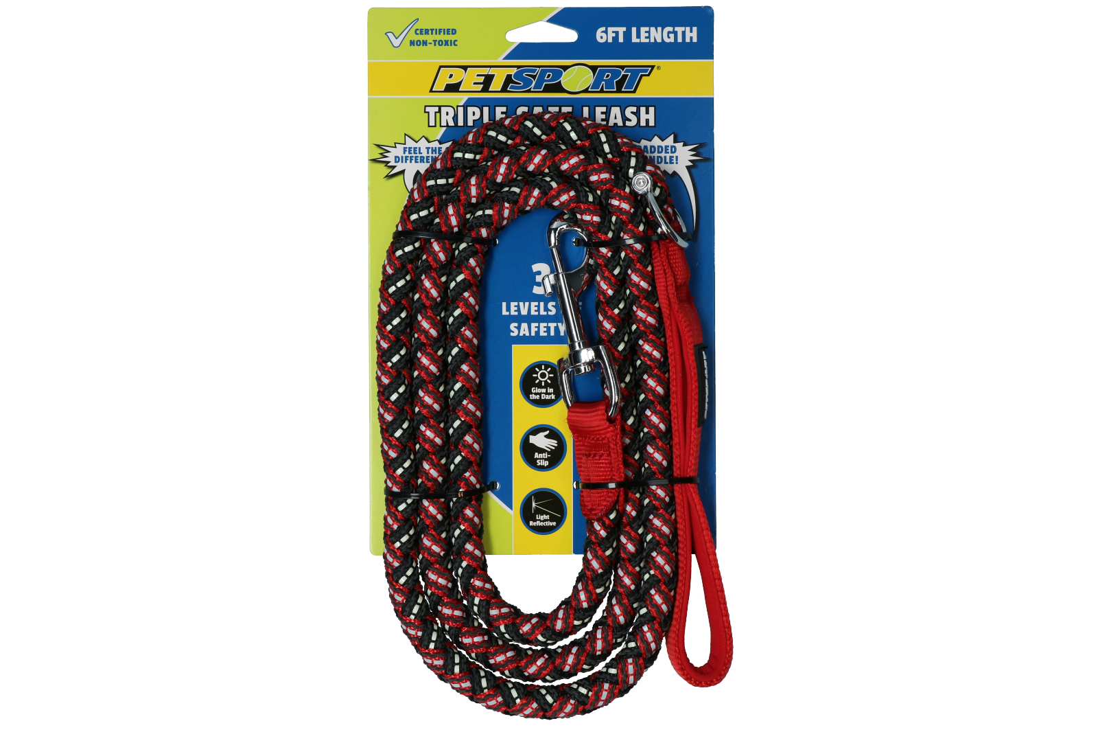 Petsport Triple Safe Leash Rood 1,8 m