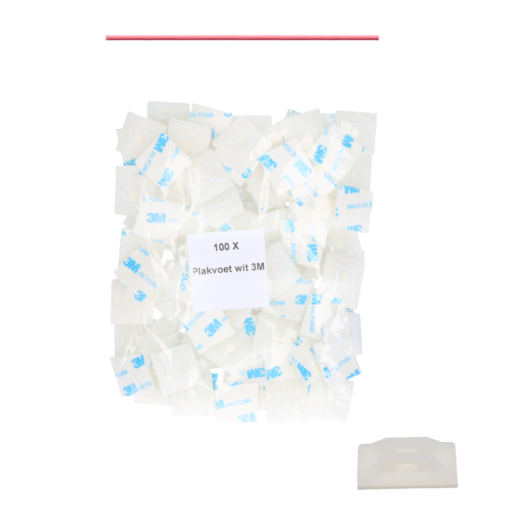Plakvoet 3M transparant t.b.v. bevestigingsdraad 100 st