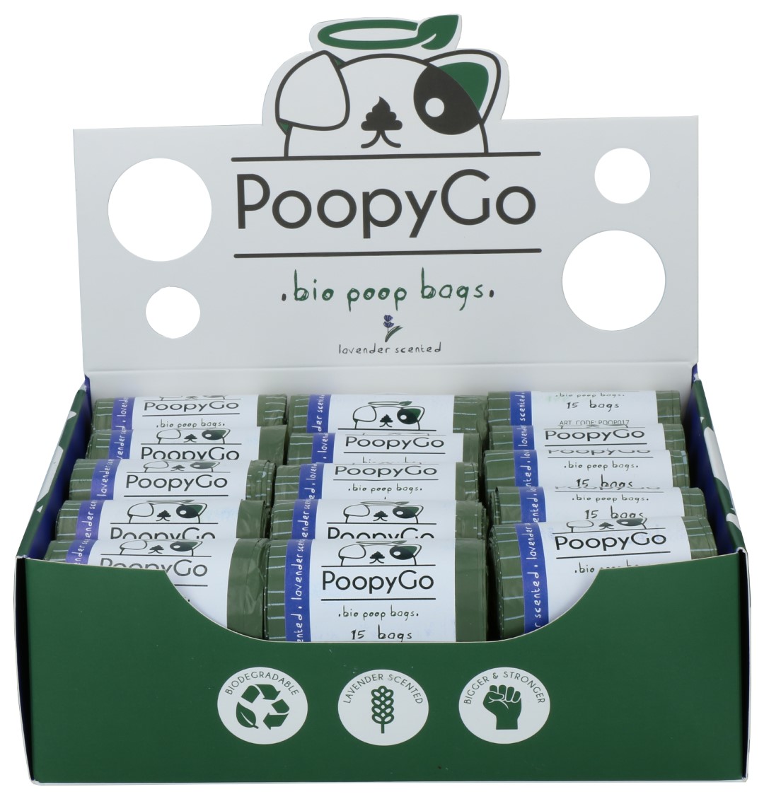 Alternative view of PoopyGo Eco friendly single roll lavendelgeur