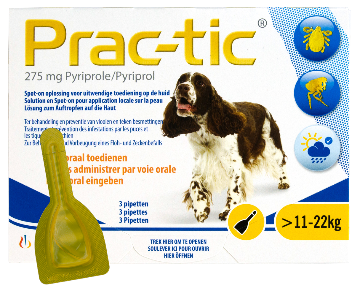 Prac-Tic Teken en vlooien druppels 11 tot 22 kg
