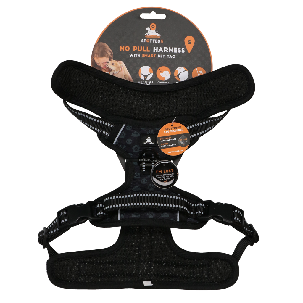 Spotted! Pro No Pull Harnas Donker Grijs S