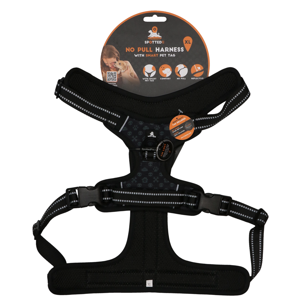 Spotted! Pro No Pull Harnas Donker Grijs XL