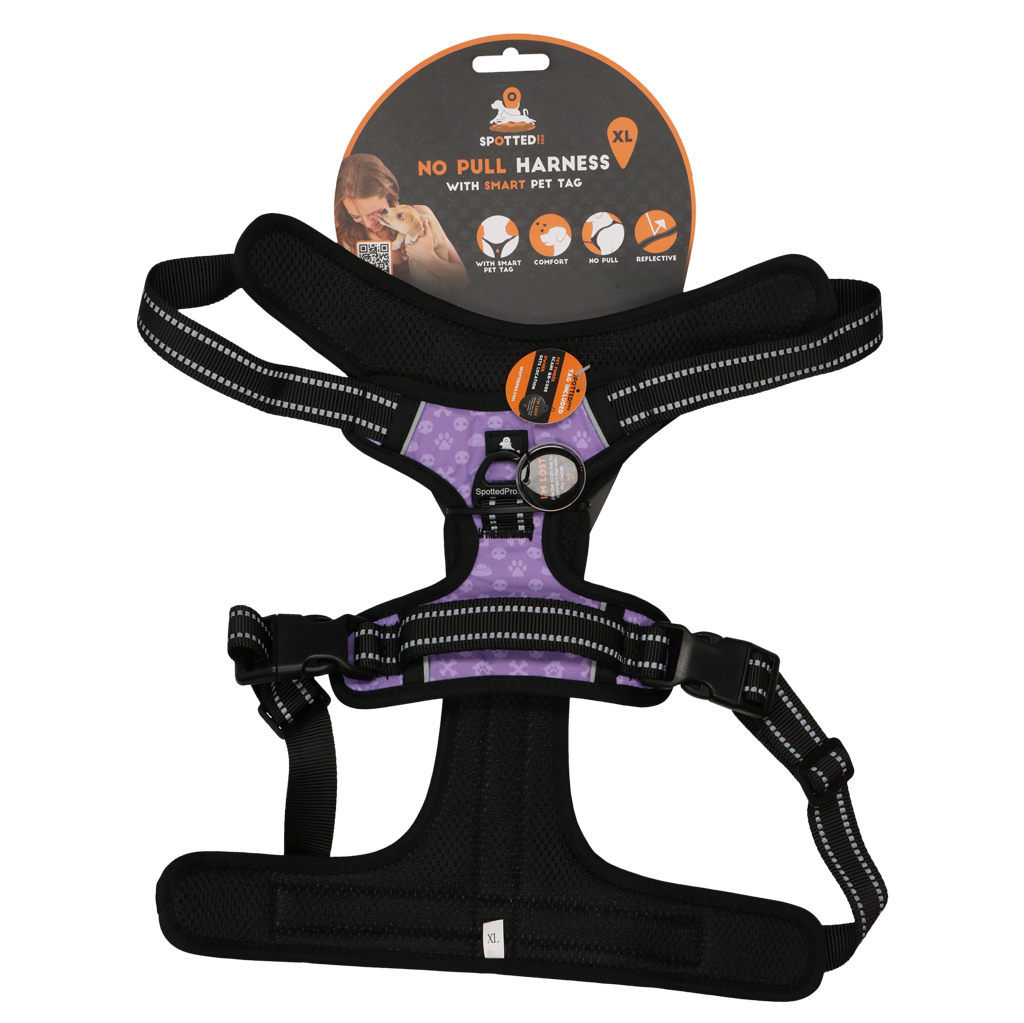 Spotted! Pro No Pull Harnas Paars XL