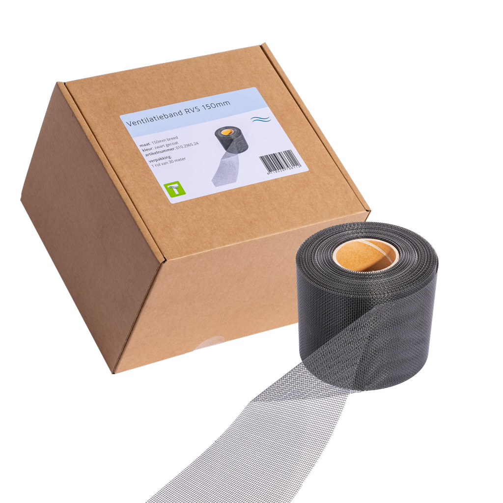 Ventilatieband RVS Zwart 30 m x 15 cm