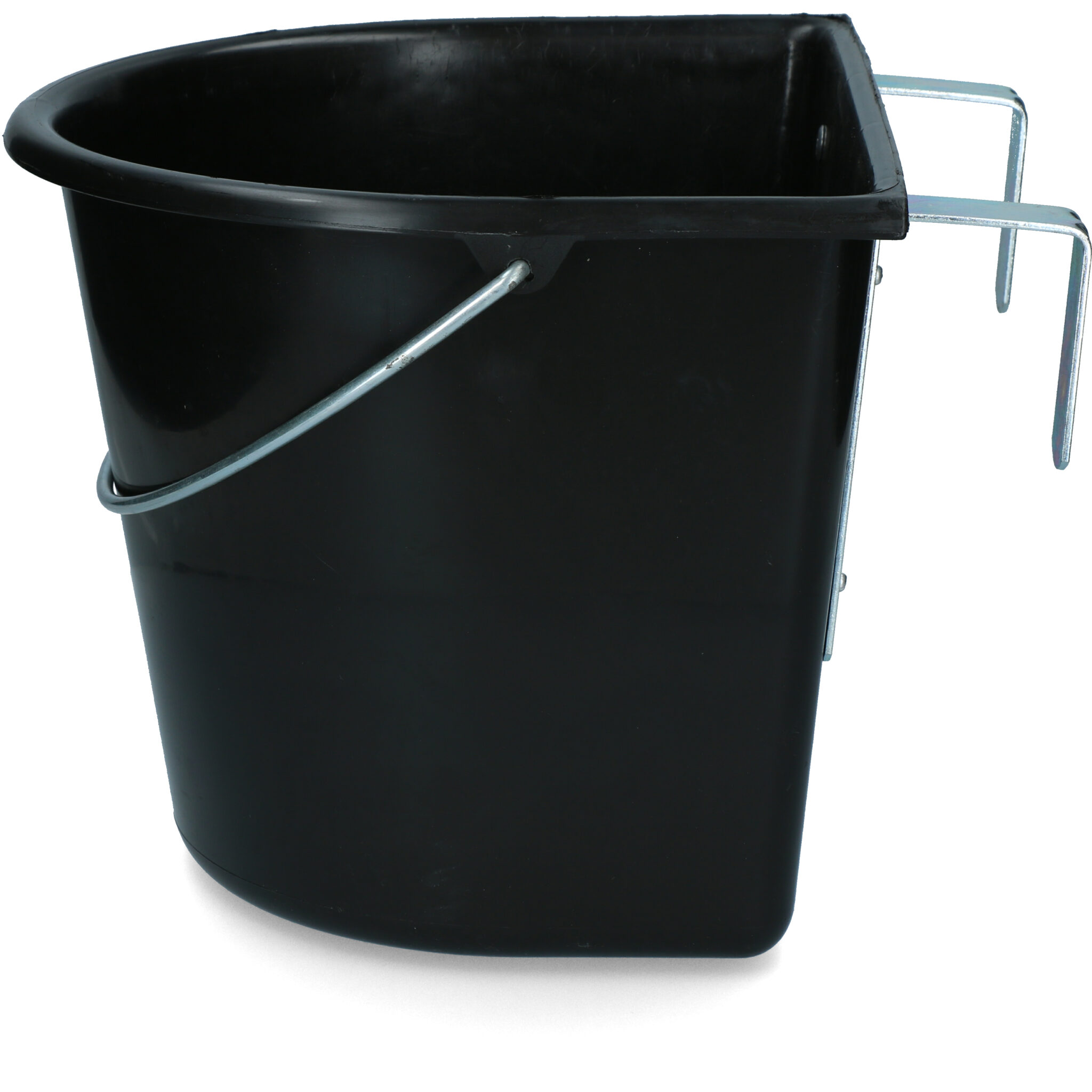 vPlast Voerbak met haken & hengsel 15 l Zwart