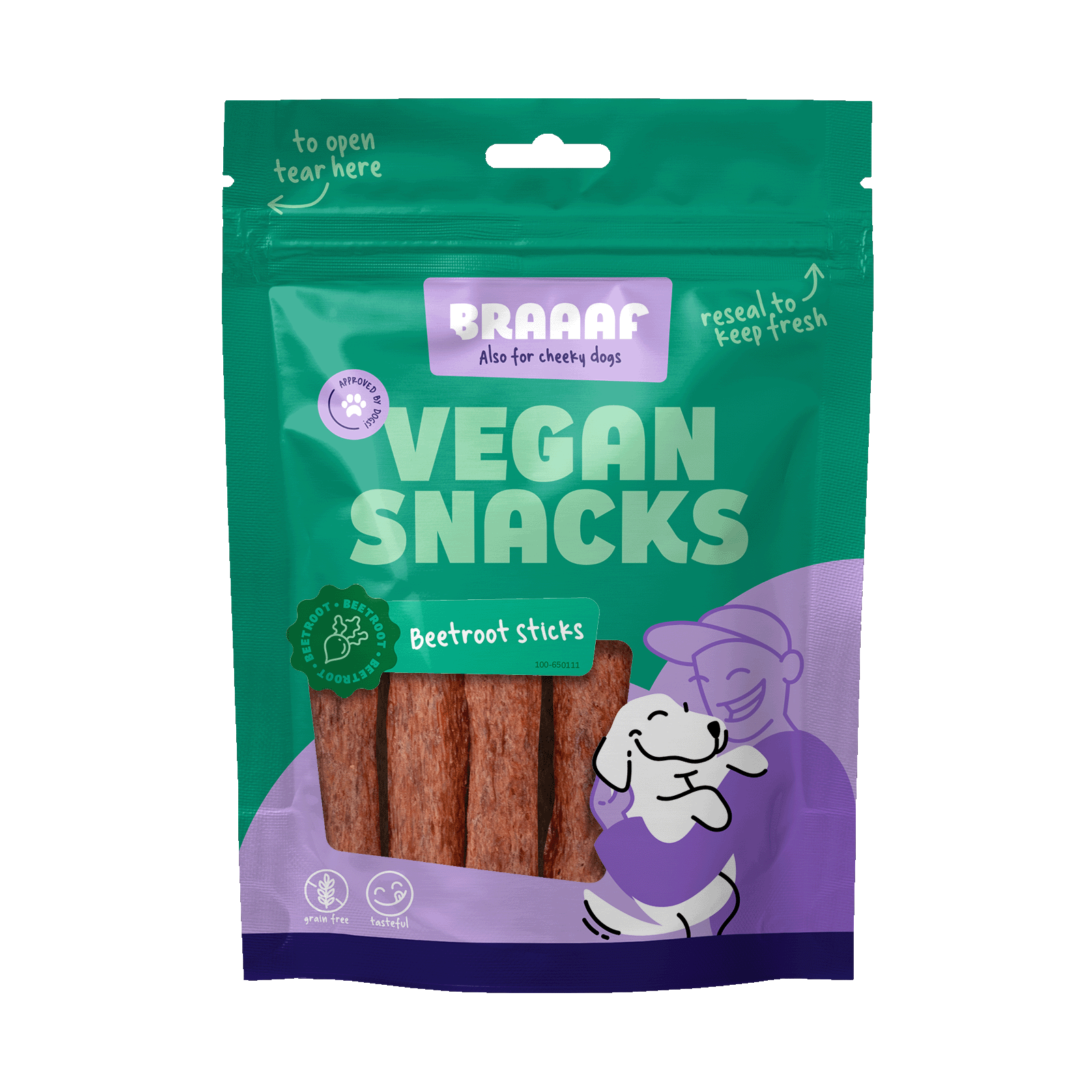 Braaaf Vegan Snack Rode Biet Stick - 12 cm