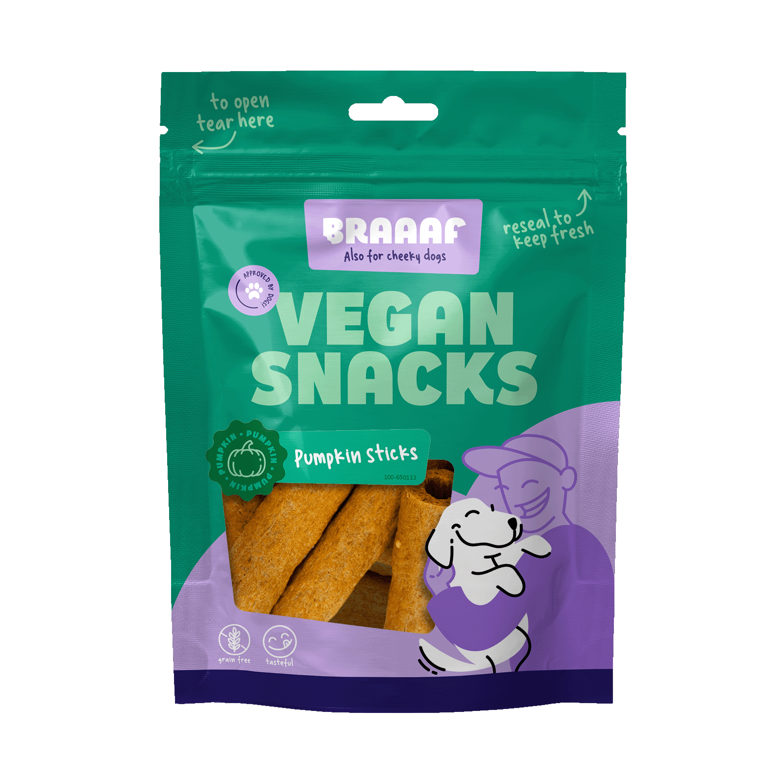 Braaaf Vegan Snack Pompoen Stick - 6 cm