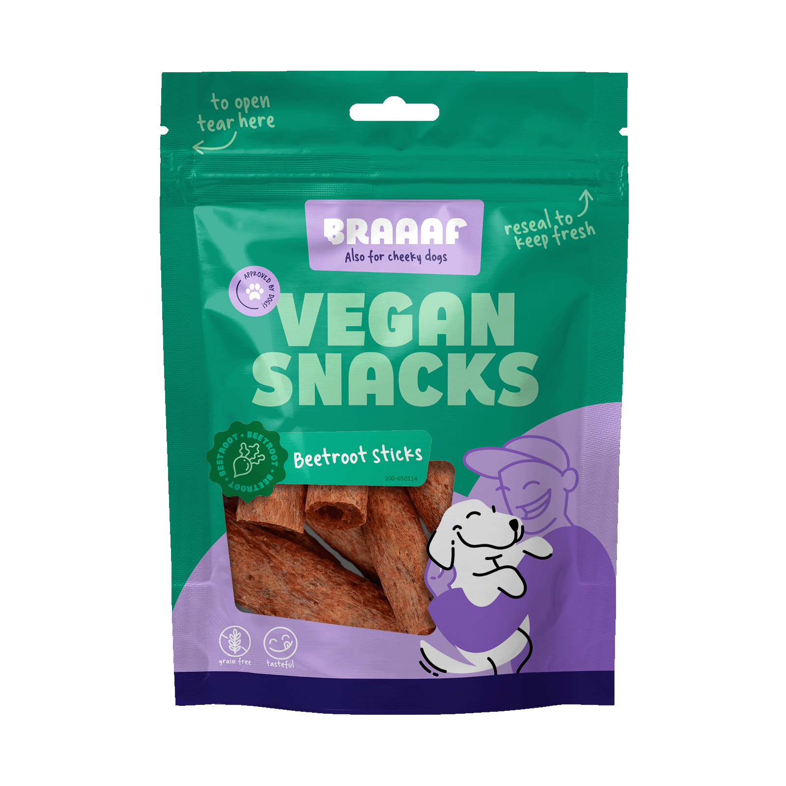 Braaaf Vegan Snack Rode Biet Stick - 6 cm