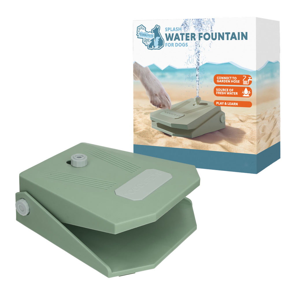 Coolpets Splash Water Fountain Olijfgroen