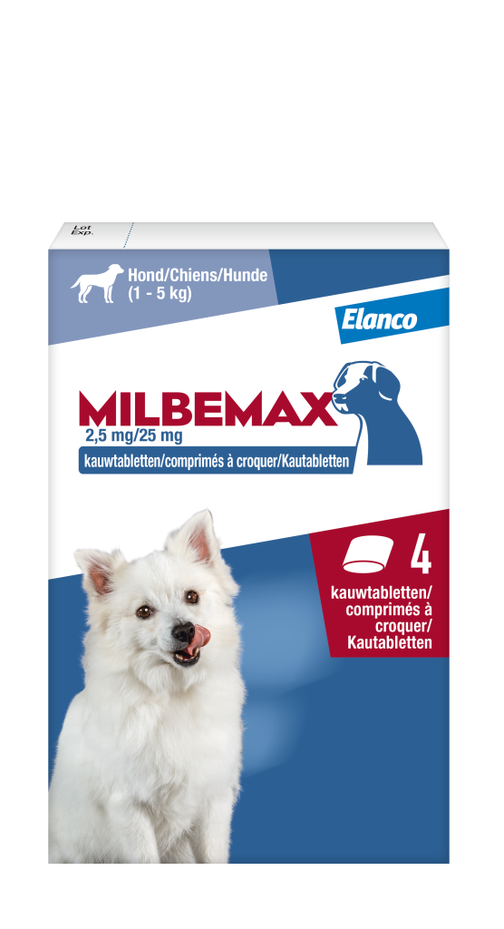 Milbemax Kauwtabletten Hond Klein Chewy <5kg 4 tabl.