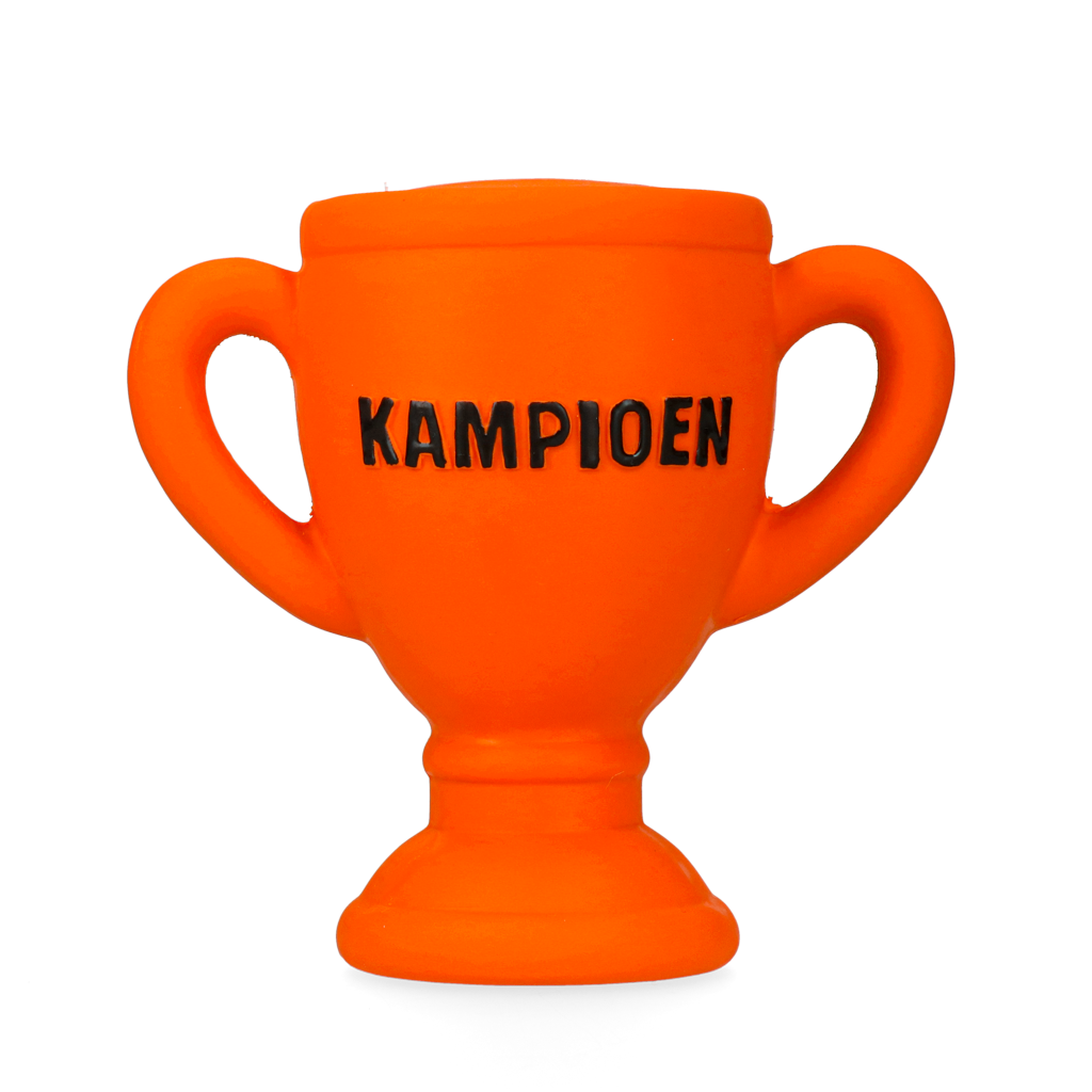 Oranje Latex Hondenspeeltjes WK Beker