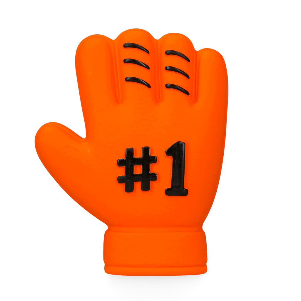 Oranje Latex Hondenspeeltjes WK Handschoen